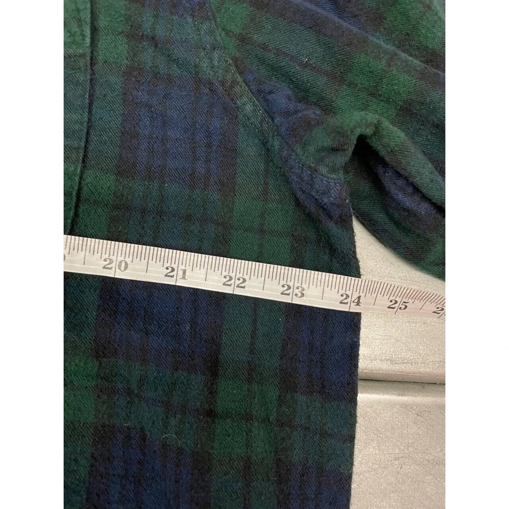 LL Bean Button Up Shirt Mens Large Green‎ Plaid Traditional Fit Casual